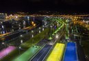 Ночной полёт над Олимпийским парком Сочи