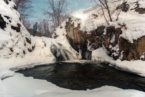 Водопады на Владимировке возле села Дальнее на Сахалине