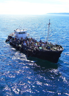 Дилижанс на материк или судно (транспорт*) с Кунашира