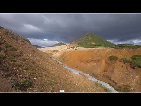 Фумаролы и сернистые источники (сольфатары) вулкана Менделеева на Кунашире 