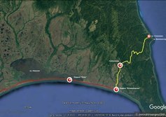 Мыс Беллинсгаузена расположен в средней части на восточном побережье острова Сахалин. 