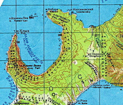 Бухта и залив Львиная Пасть на юго-западе острова Итуруп Курильской гряды
