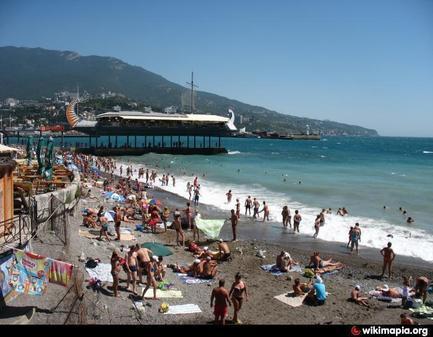 Центральный пляж в Ялте