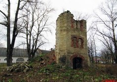 Руины водонапорной башни в усадьбе Сельцо