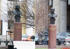 Ново-Манежный сквер с бюстами знаменитых архитекторов