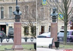 Ново-Манежный сквер с бюстами знаменитых архитекторов