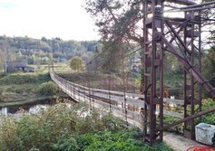 Подвесной мост через Оять в Винницах