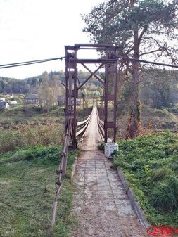 Подвесной мост через Оять в Винницах