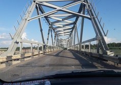 Мост через реку Лугу в посёлке Усть-Луга