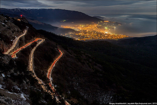 Серпантин на дороге Ай-Петри - Ялта