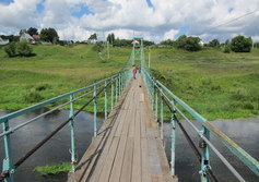 Пешеходный подвесной мост с. Каринское.