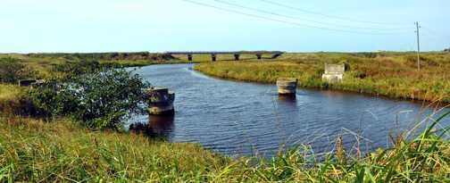 Опоры («быки») моста на речке Чёрной возле Красногорска