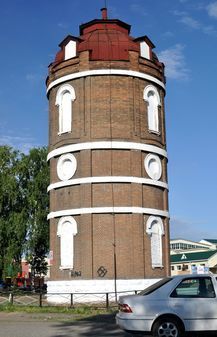 Оригинальный геодезический пункт - водонапорная башня в Рубцовске на Алтае