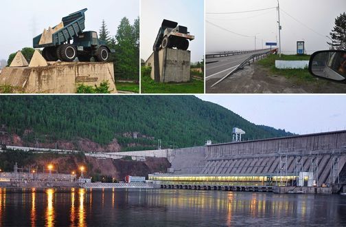 Памятник строителям плотины Красноярской ГЭС