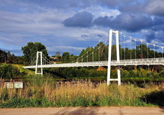 Пешеходный вантовый мост через реку Виледь в Ильинско-Подомском Архангельской губернии