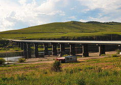 Мост через Нерчу в городе Нерчинске Забайкальского края