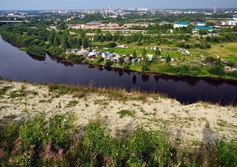Вид на город Ухта с сопки Ветлосяна в республике Коми
