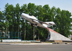 Памятник МиГ-15 в Шилке Забайкальского края