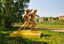 Скульптуры на стадионе "Металлург" в Петровске-Забайкальском