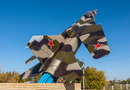 Памятник самолету МиГ-23 в Ахтубинске Астраханской губернии.